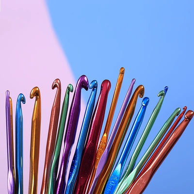 Colorful Aluminum Oxide Crochet Hook Set (Sizes 2-10),Accessories for Knit&Crocheting