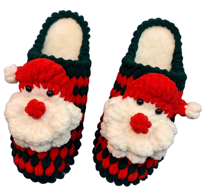 Handmade Santa Patterns Crocheting Slippers/DIY Material Set -Free Tutorial Guide(15%off)
