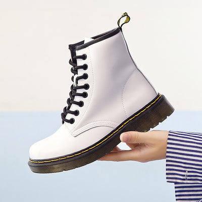 Women Leather Marten Boots Ankle Boots  - Handcrafted for Durability and Style