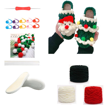 DIY Handmade Crochet Slipper Material Set/Finished Slipper - Free Tutorial Guide(15%off  on sale)